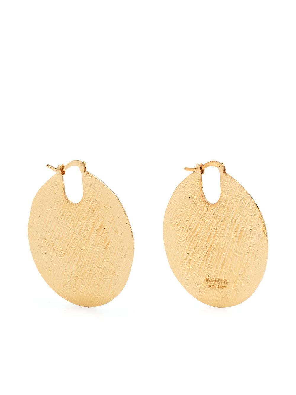 

Jil Sander engraved logo earrings - Gold