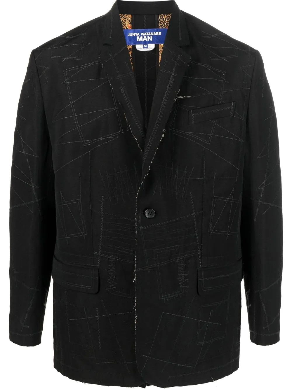 

Junya Watanabe MAN blazer con motivo de costuras - Negro