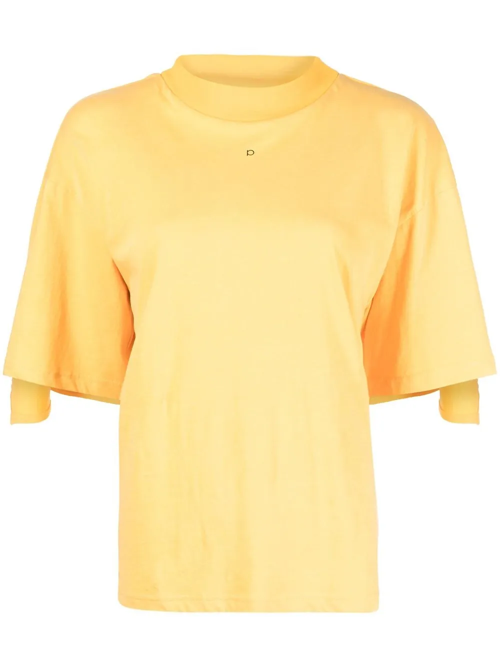 

pushBUTTON backless short-sleeved top - Orange