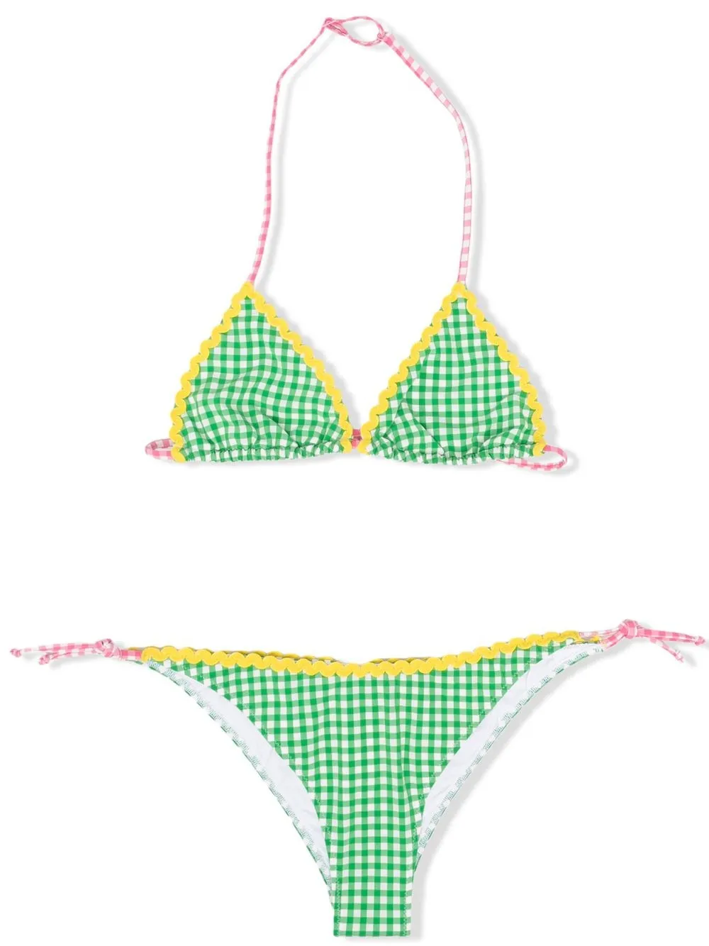 

MC2 Saint Barth Kids TEEN gingham bikini set - Green