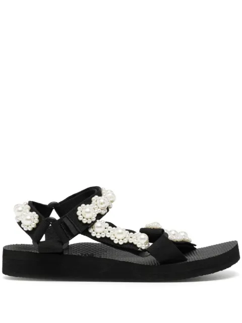 Arizona Love peal-embellished touch-strap sandals