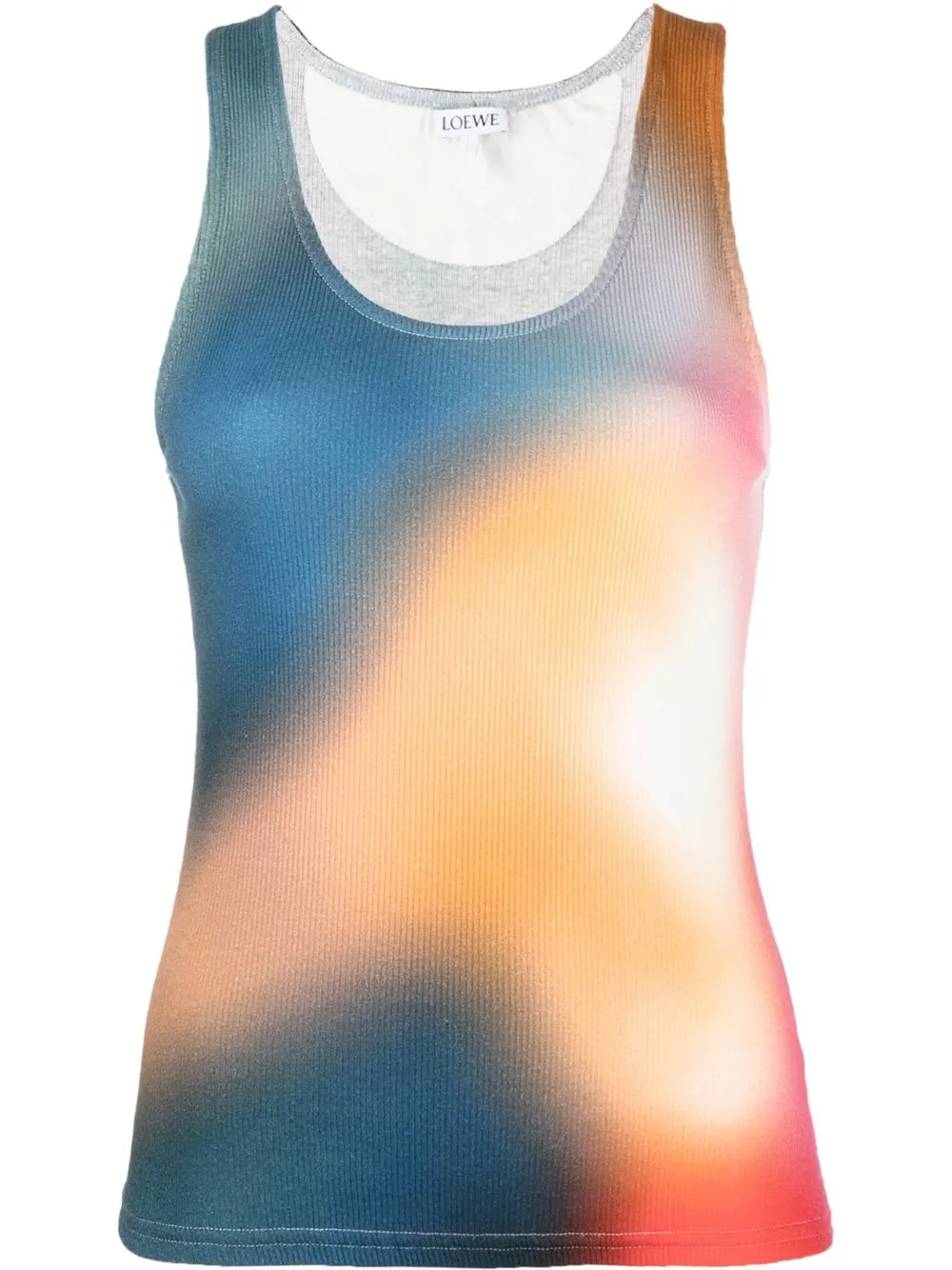 LOEWE BLUR PRINT SCOOP-NECK TANK TOP