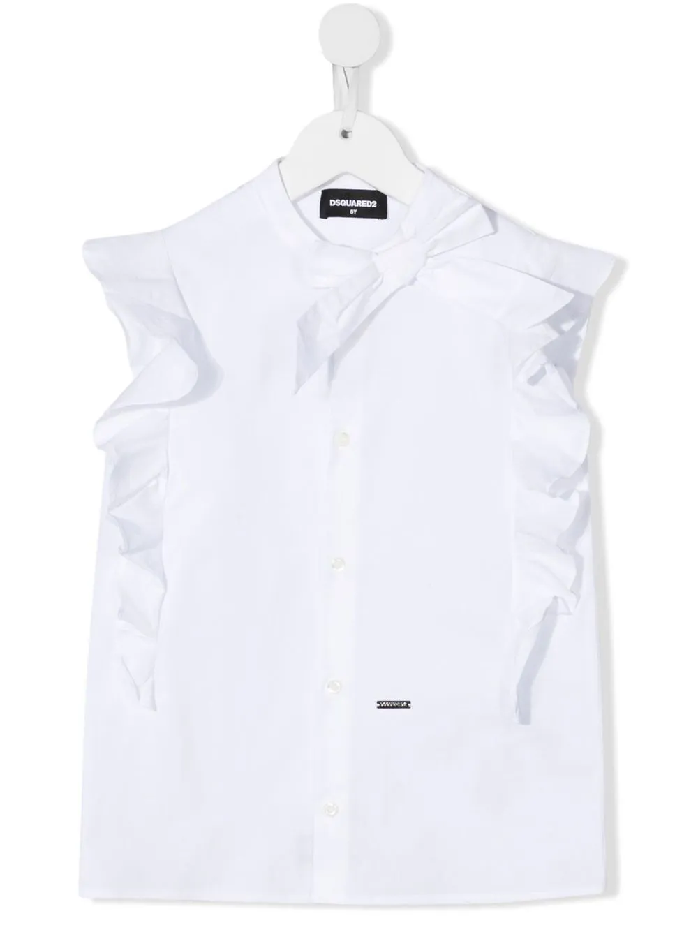 

Dsquared2 Kids camisa sin mangas con ribete de volantes - Blanco