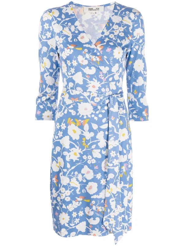 DVF Diane Von Furstenberg Vestido Julian Cruzado Con Estampo Floral -  Farfetch