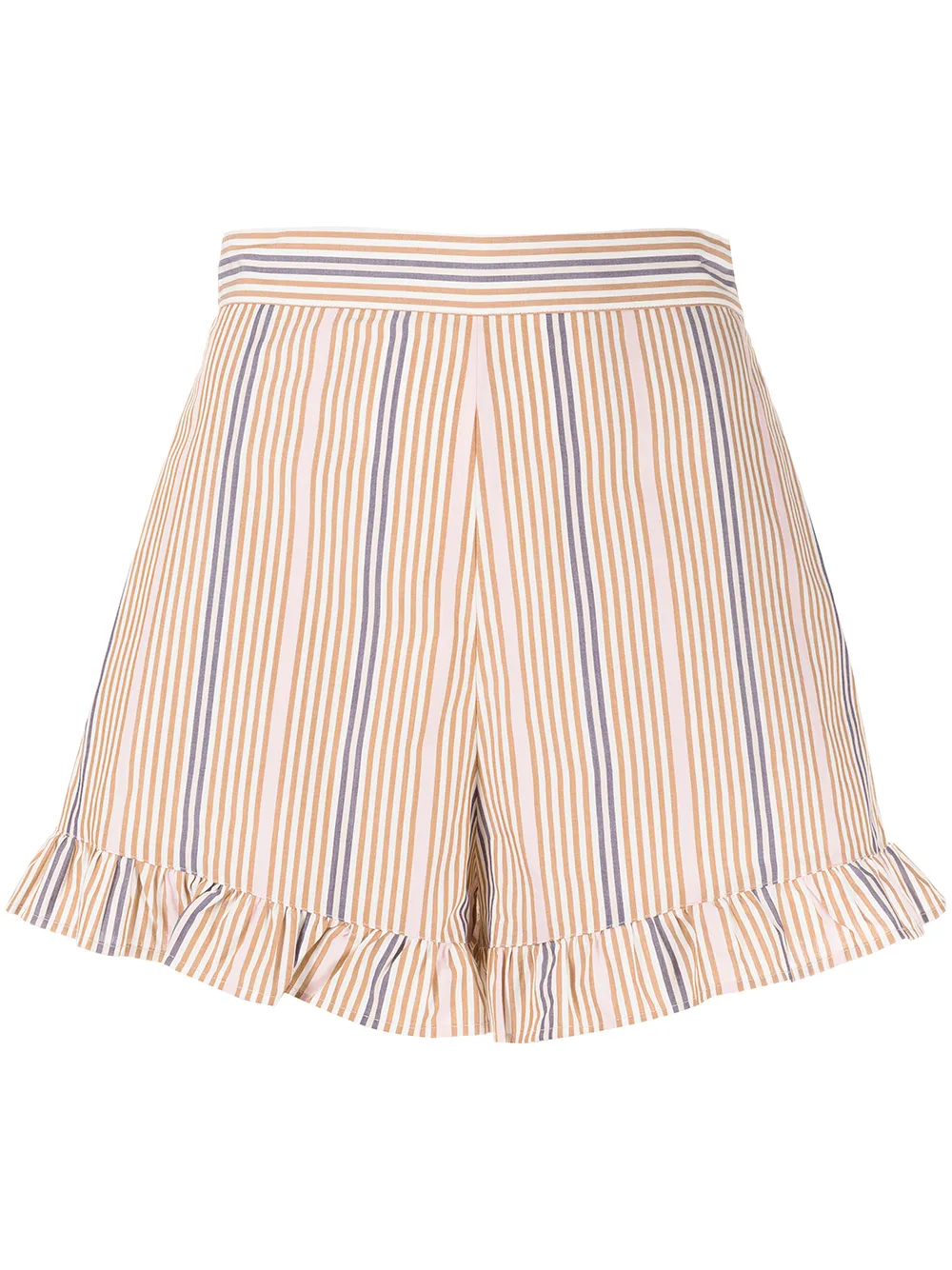 

See by Chloé shorts a rayas con ribete de volantes - Multicolor