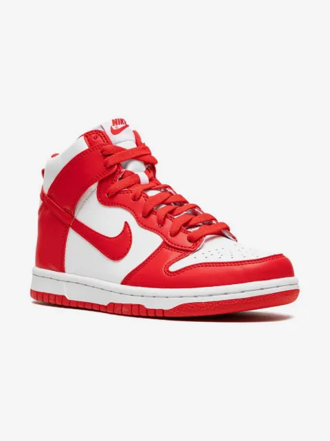 Nike Kids Dunk High "White/University Red" sneakers