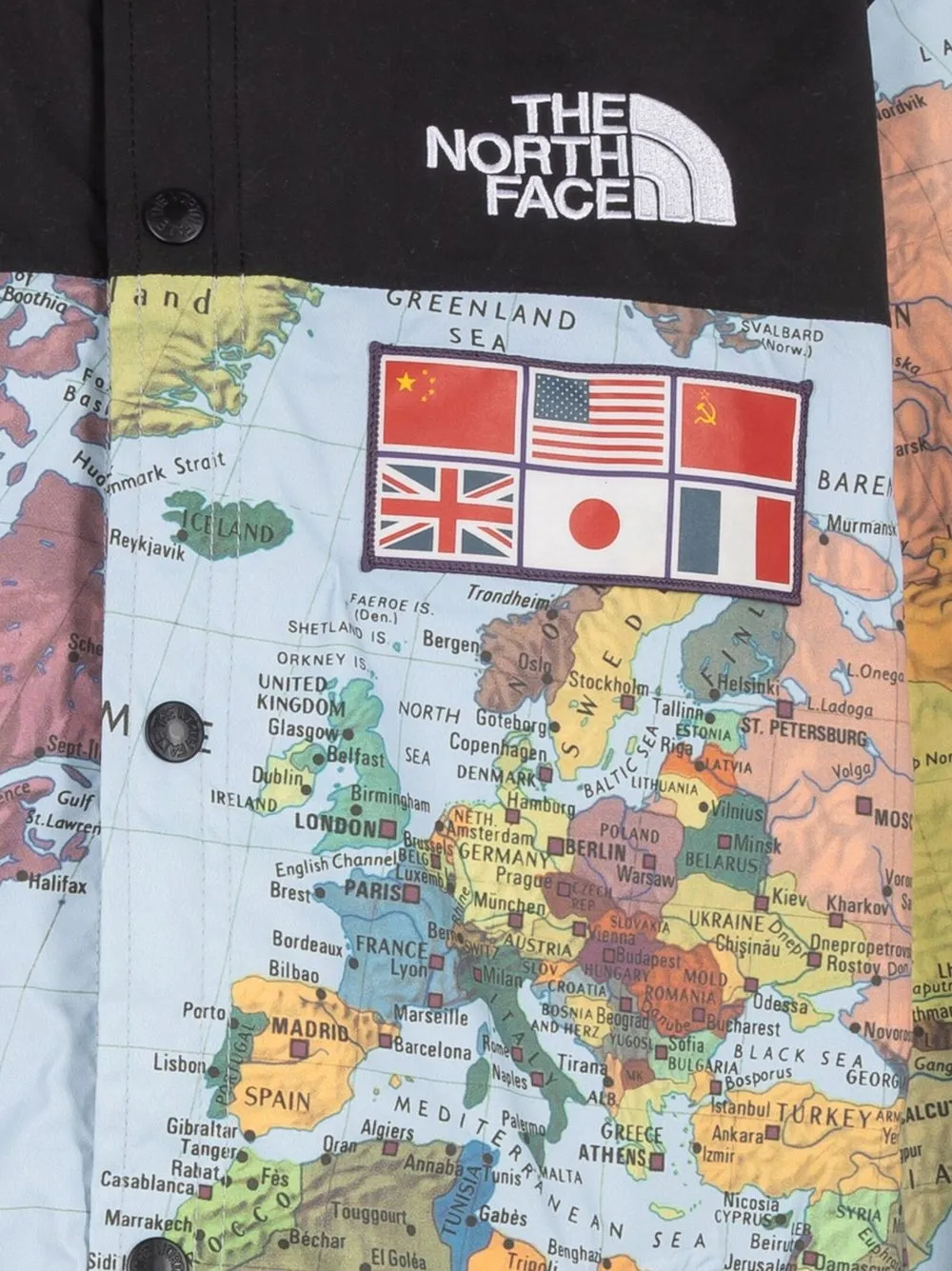 North face supreme world map outlet jacket