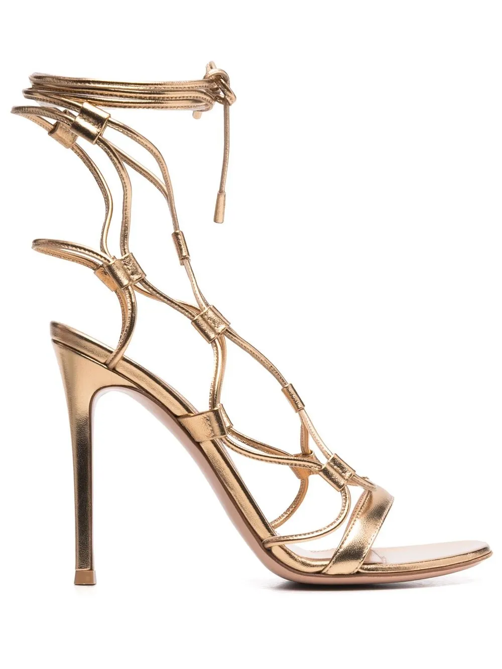 

Gianvito Rossi Giza wrap-strap leather sandals - Gold