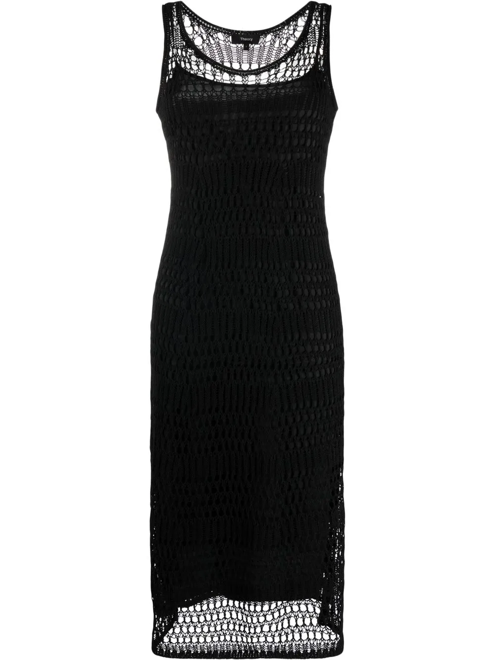 

Theory vestido midi con panel transparente - Negro