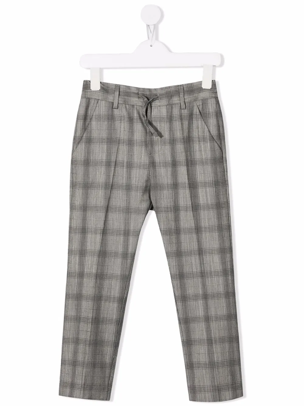 

Paolo Pecora Kids check-print drawstring trousers - Grey