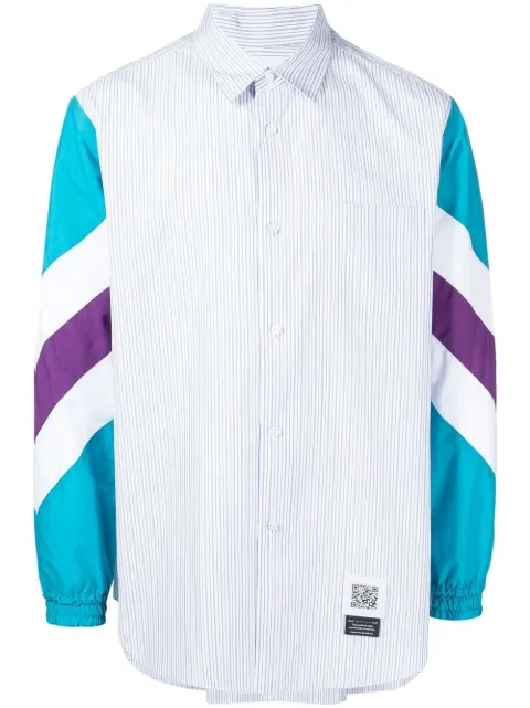 Fumito Ganryu contrast-sleeve striped shirt