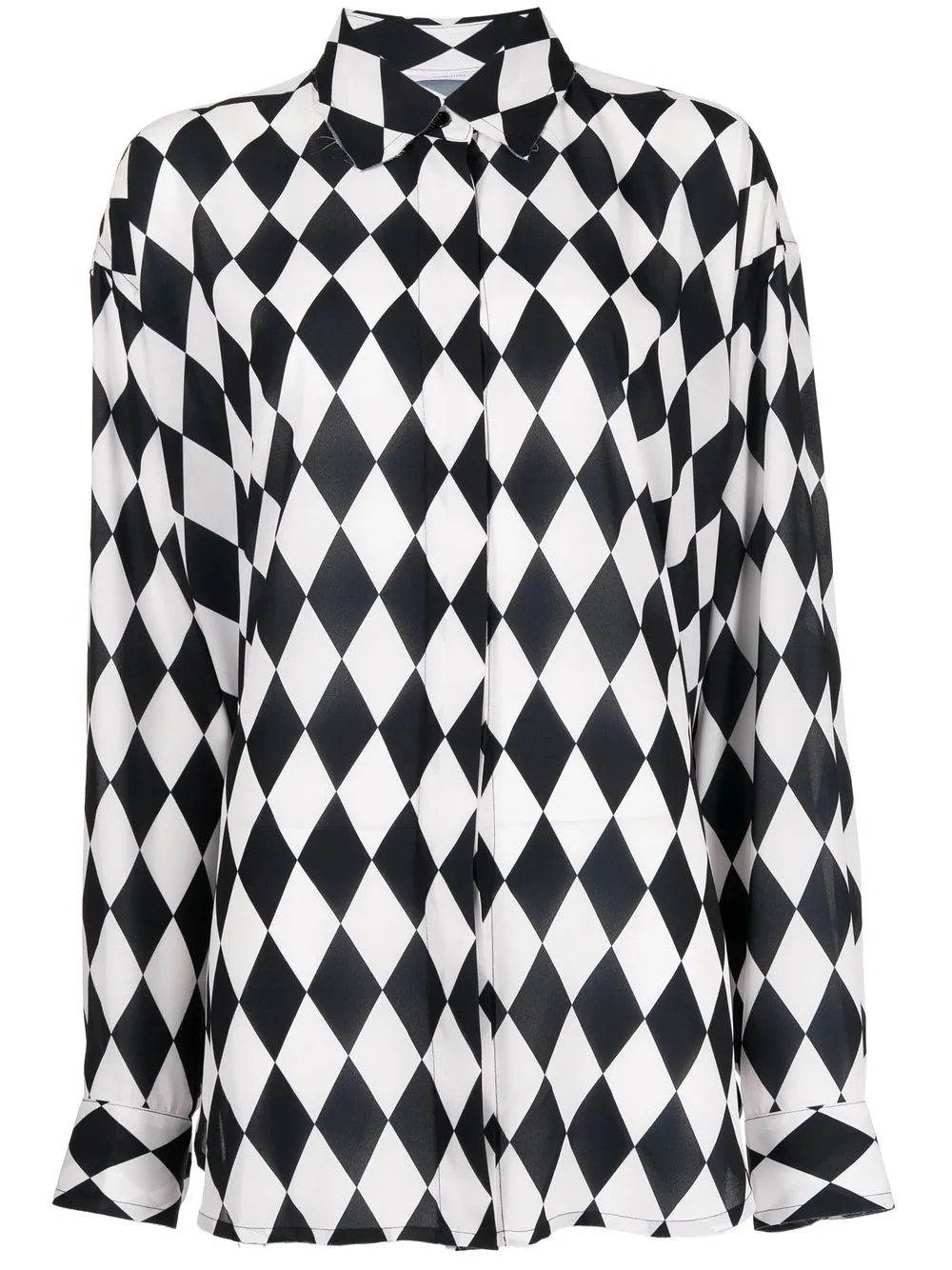 

pushBUTTON camisa con estampado de rombos - Negro