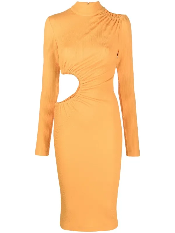 ROTATE BIRGER CHRISTENSEN cut-out Asymmetric Dress | Orange | FARFETCH