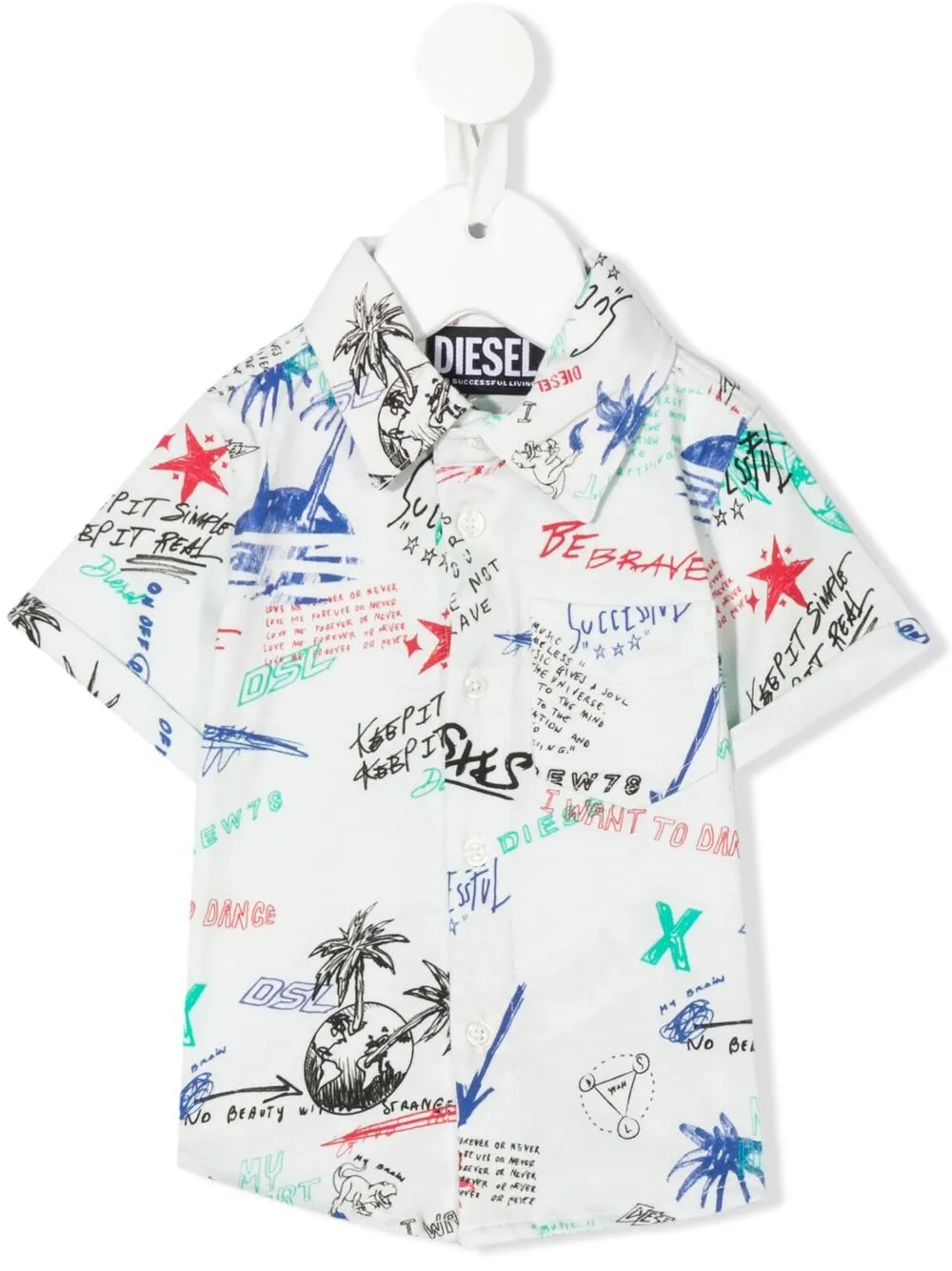 

Diesel Kids Chosbyb sketch-print shirt - Blue