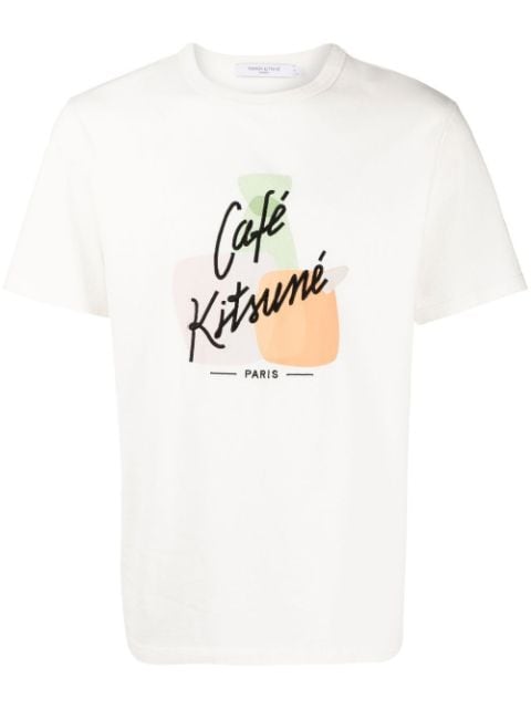 Maison Kitsuné - logo-print detail T-shirt