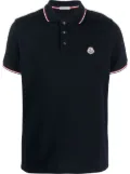Moncler logo patch polo shirt - Blue