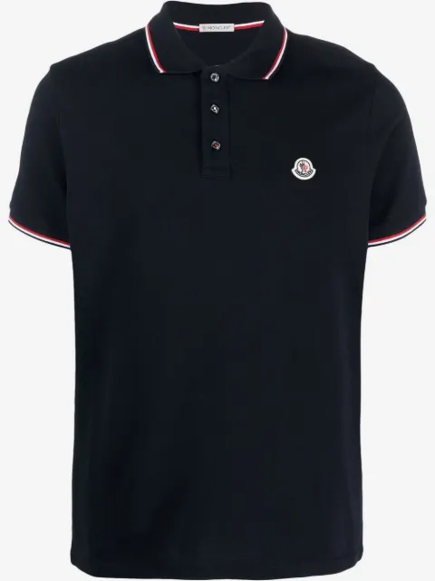 Moncler logo-patch tipped polo shirt