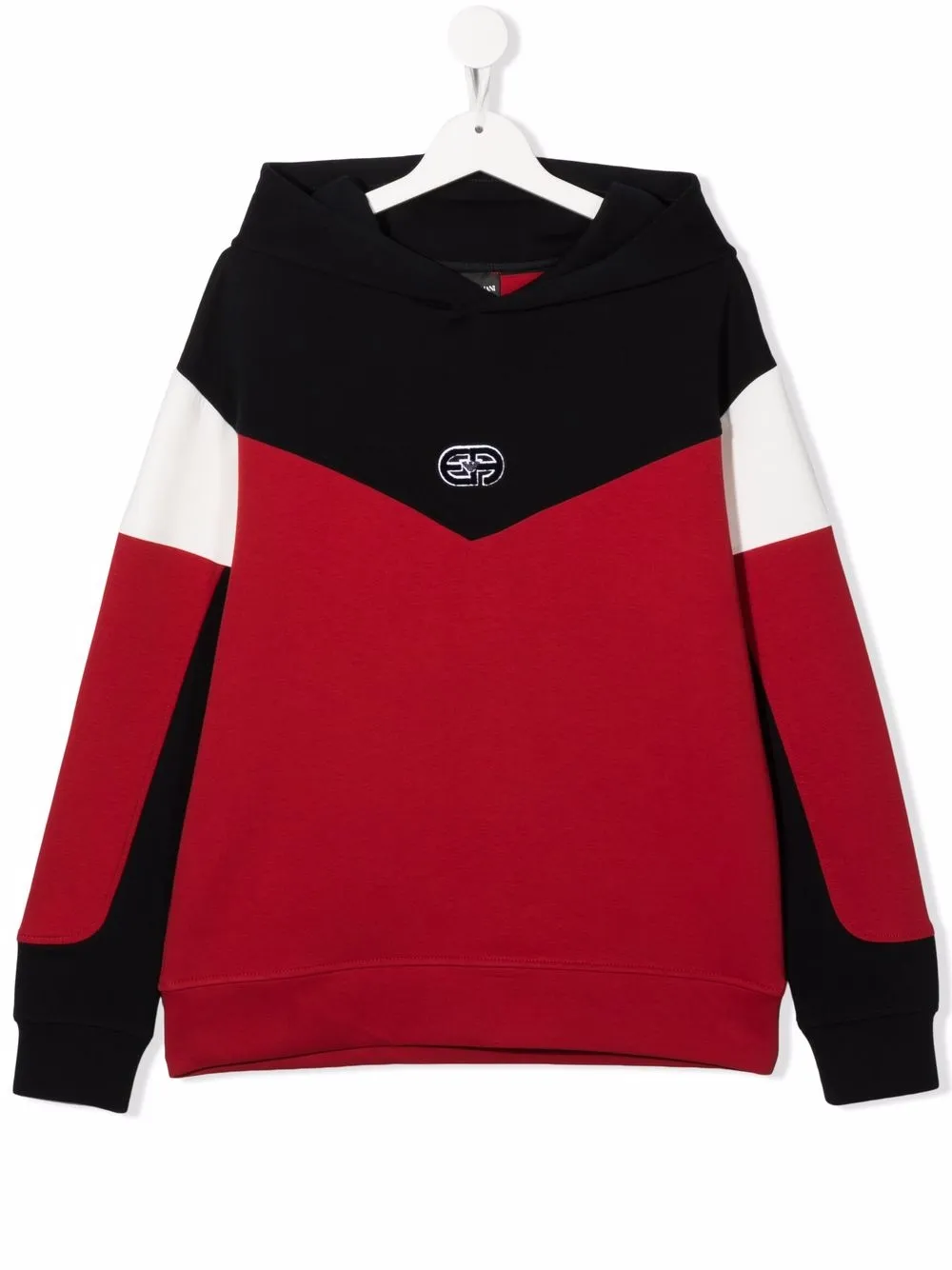 

Emporio Armani Kids colour-block panelled hoodie - Red