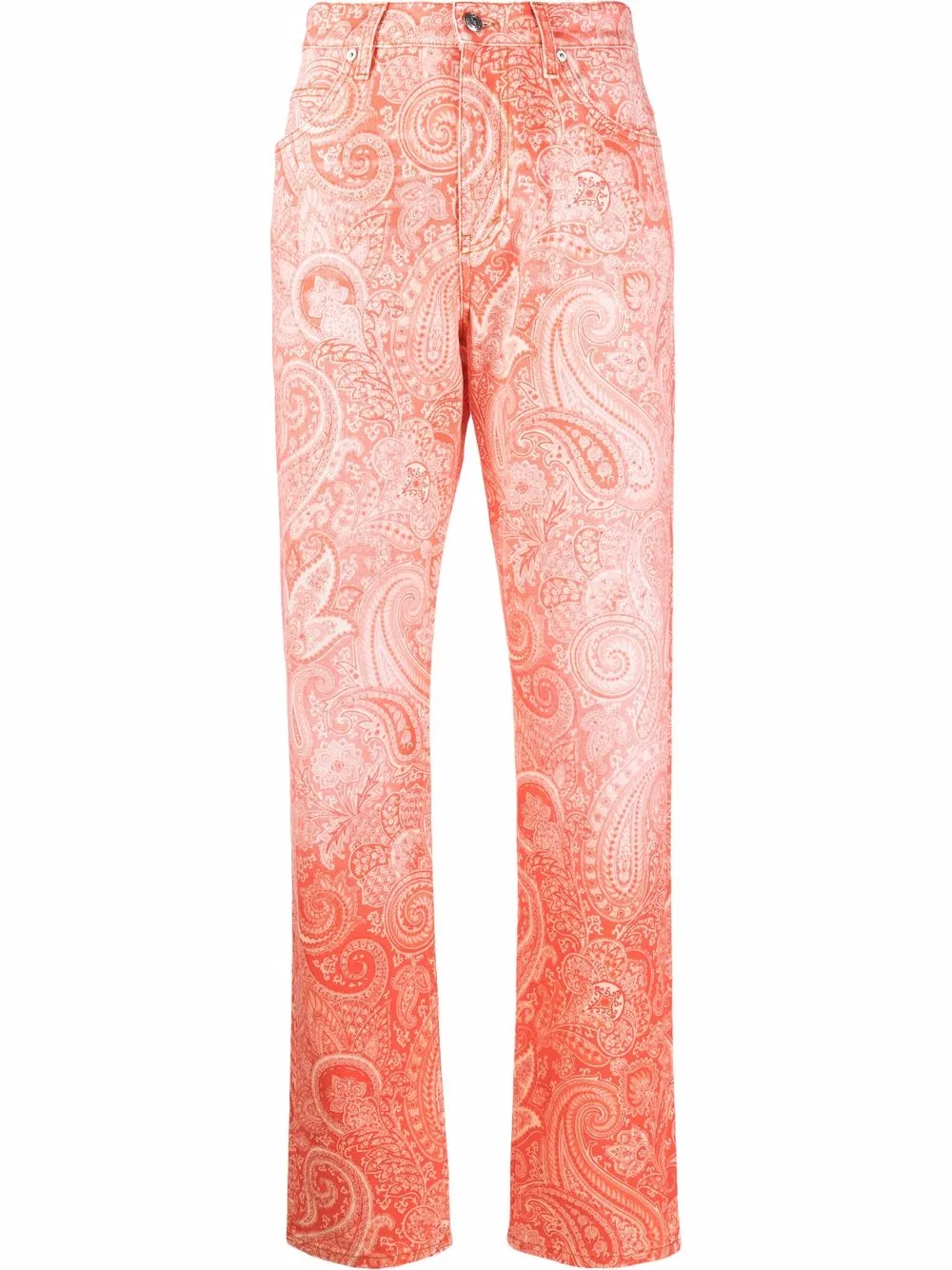 paisley-print straight-leg trousers