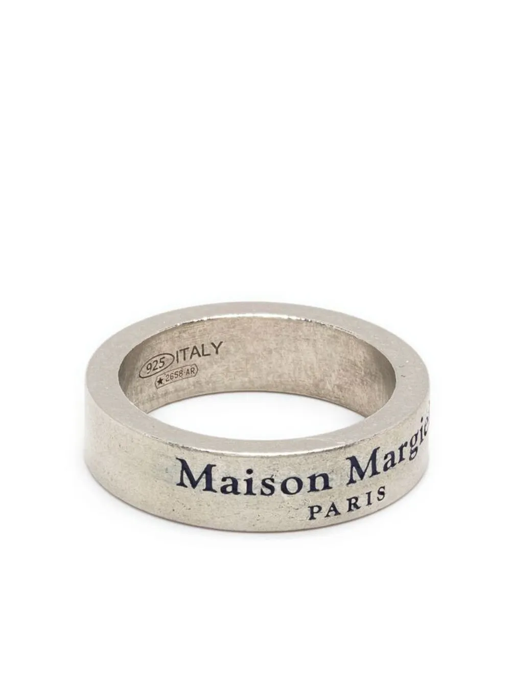 

Maison Margiela anillo con logo grabado - Plateado