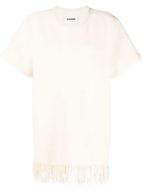 Jil Sander fringe-detail knitted top