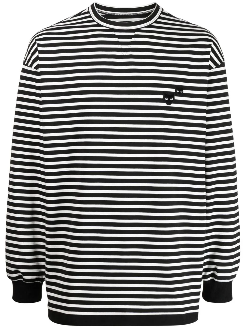 

ZZERO BY SONGZIO panther-motif horizontal-stripe T-shirt - White