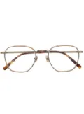 Matsuda logo-engraved square-frame glasses - Gold