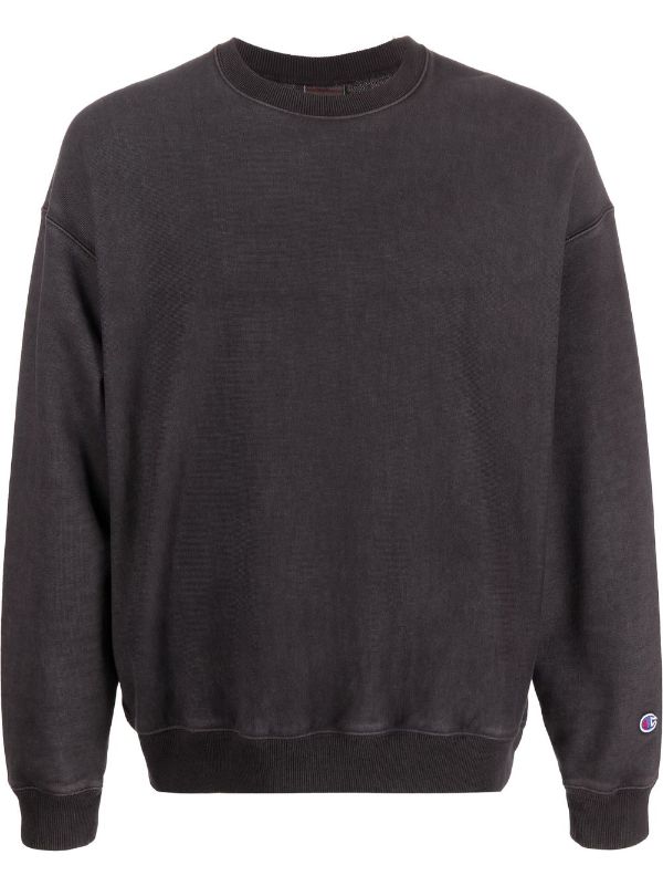 washed black champion sweatshirt