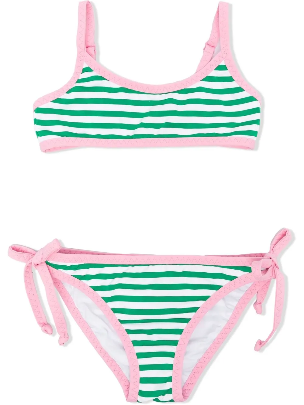 

MC2 Saint Barth Kids bikini con rayas estampadas - Verde