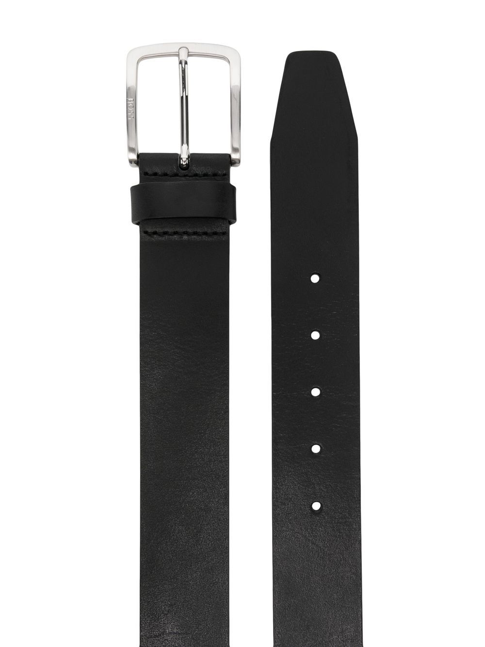 Shop Hugo Boss Engraved-logo Buckle Belt In Black