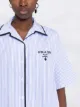 Prada logo-print striped bowling shirt