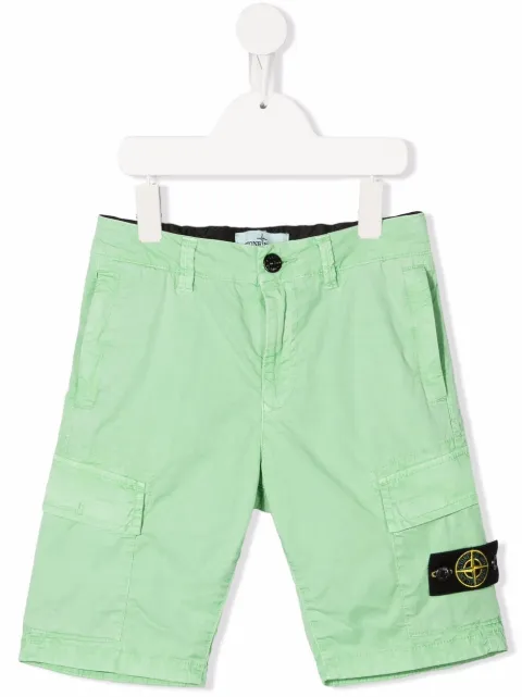 Stone Island Junior شورت بشارة شعار الماركة جانبية