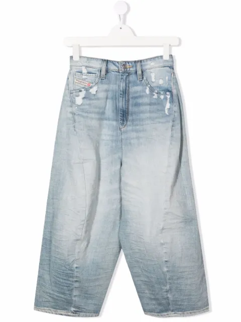 Diesel Kids جينز بقصة واسعة وتصميم ممزق