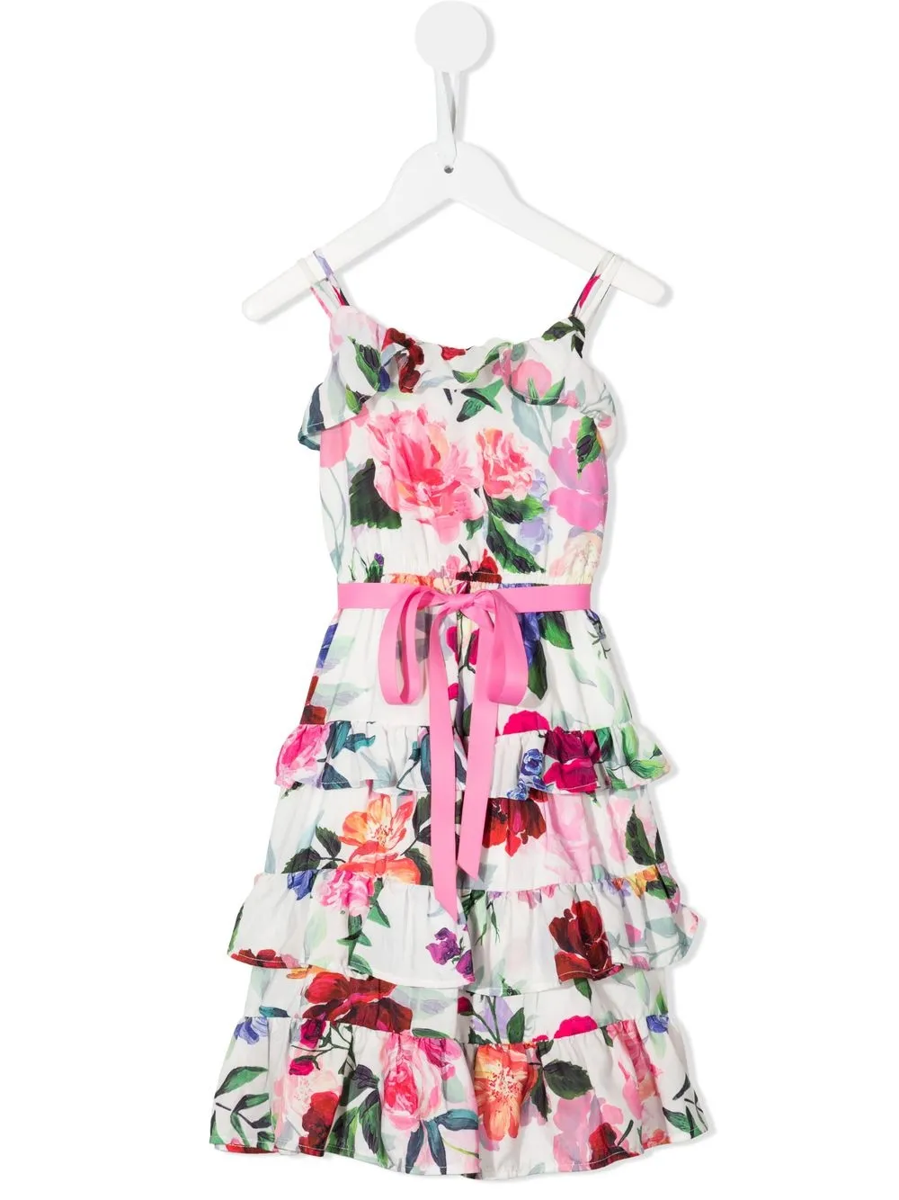 

MARCHESA NOTTE MINI floral-print tiered dress - Multicolour