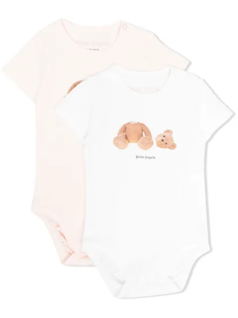 Palm Angels Kids teddy bear-print romper set