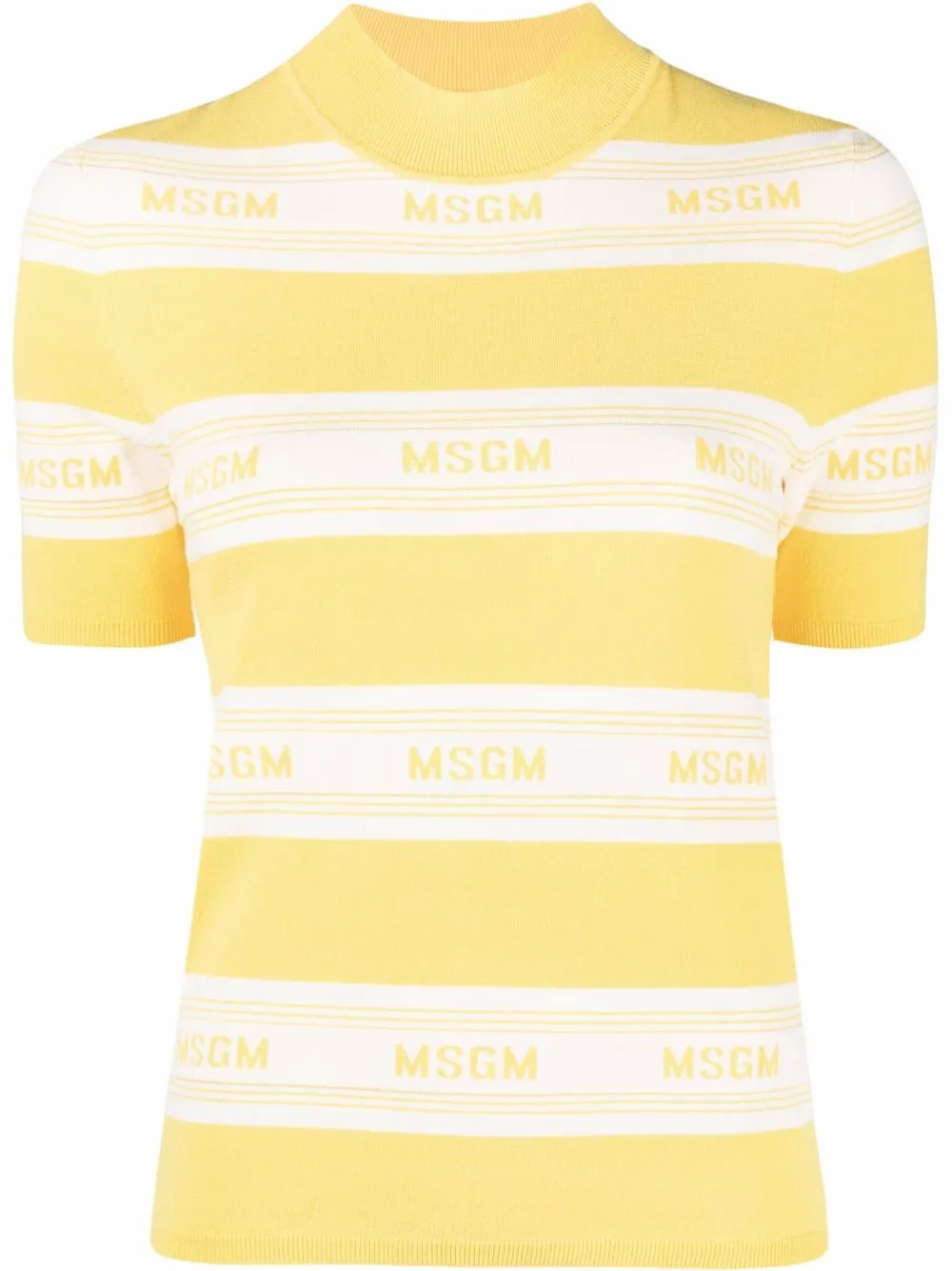 

MSGM top tejido con logo estampado - Amarillo