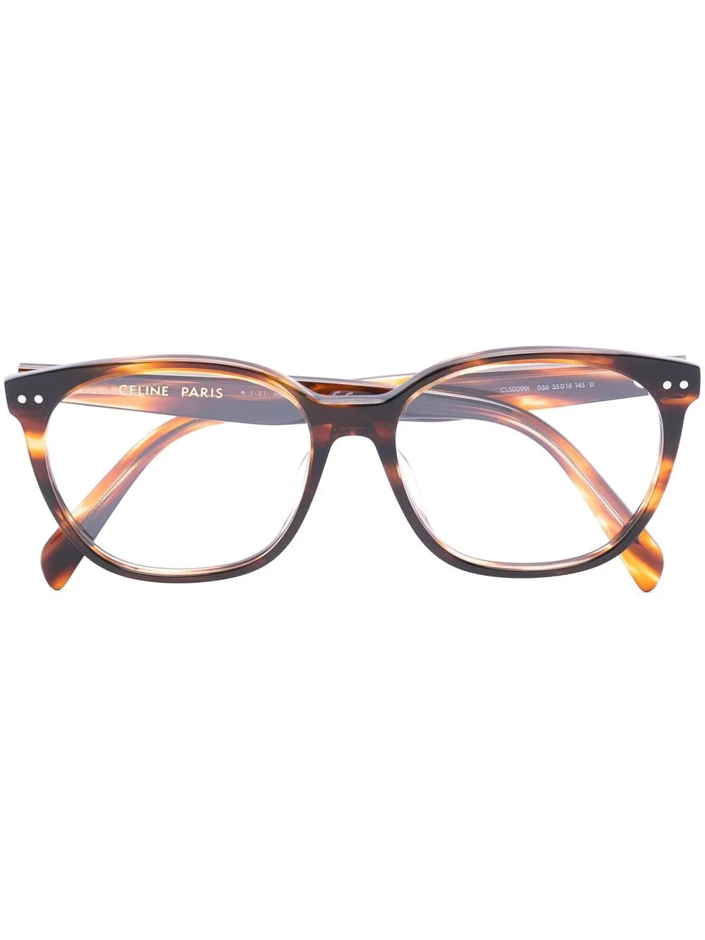 

Celine Eyewear logo-print tortoiseshell glasses - Brown