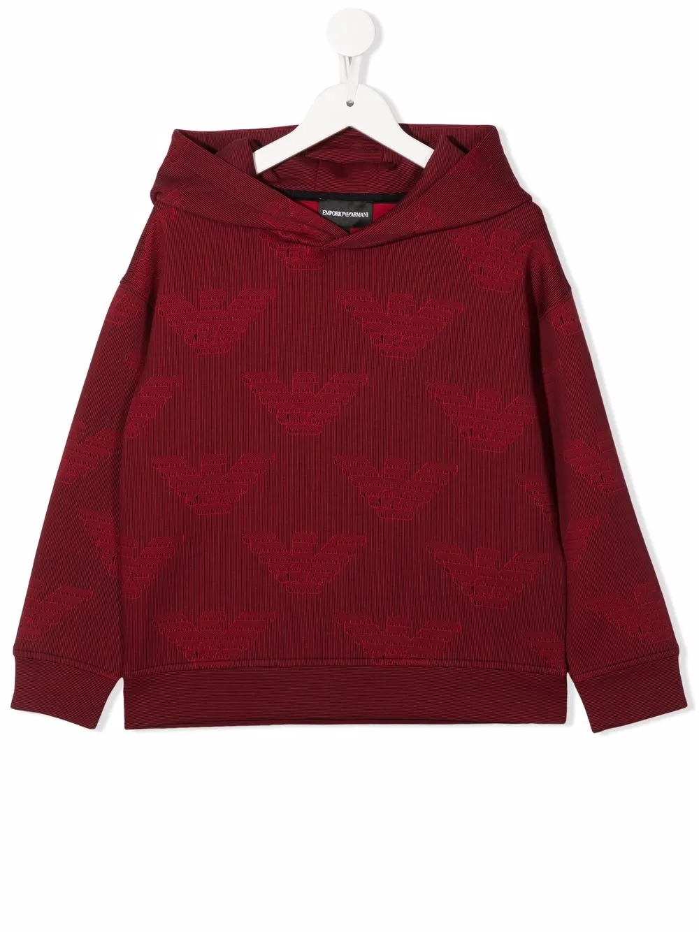 

Emporio Armani Kids hoodie con logo estampado - Rojo