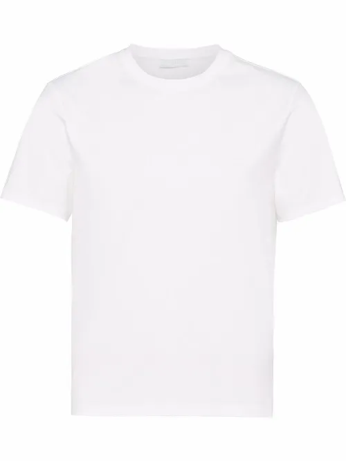 T-shirt en coton à logo brodé - Prada - Modalova