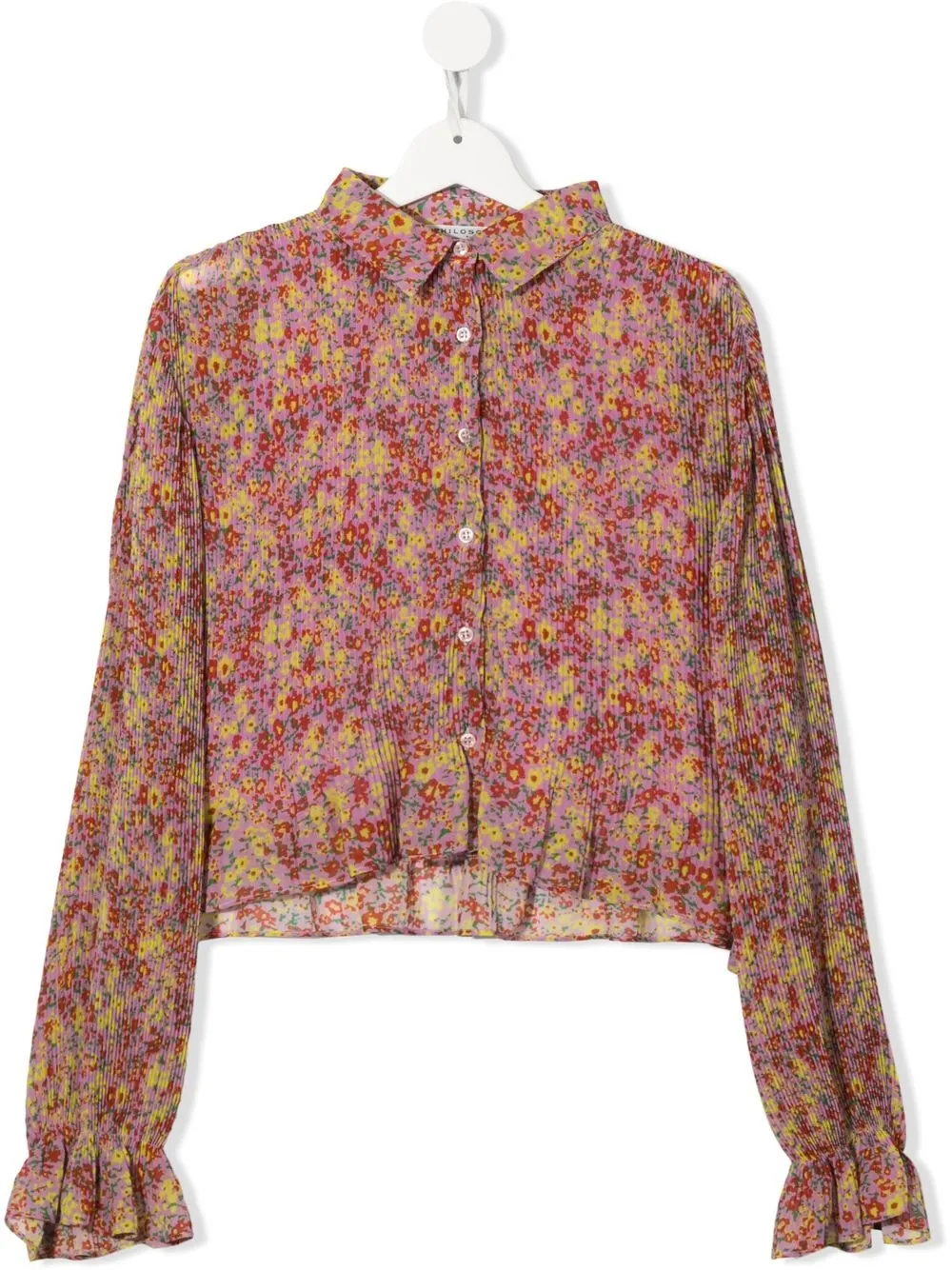 

Philosophy Di Lorenzo Serafini Kids camisa plisada con estampado floral - Morado
