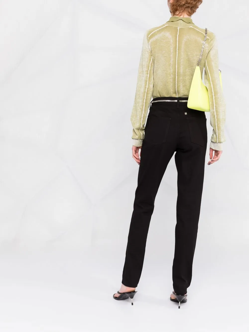 Givenchy Slim Leg Mini Skirt Effect Jeans In Black