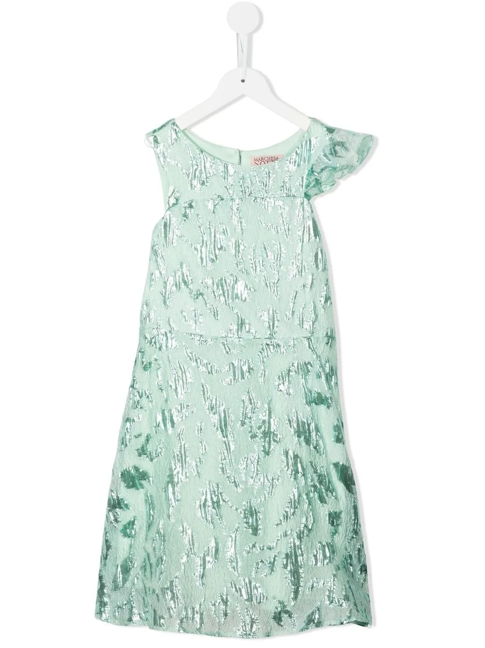 

MARCHESA NOTTE MINI vestido con volantes en las mangas - Verde