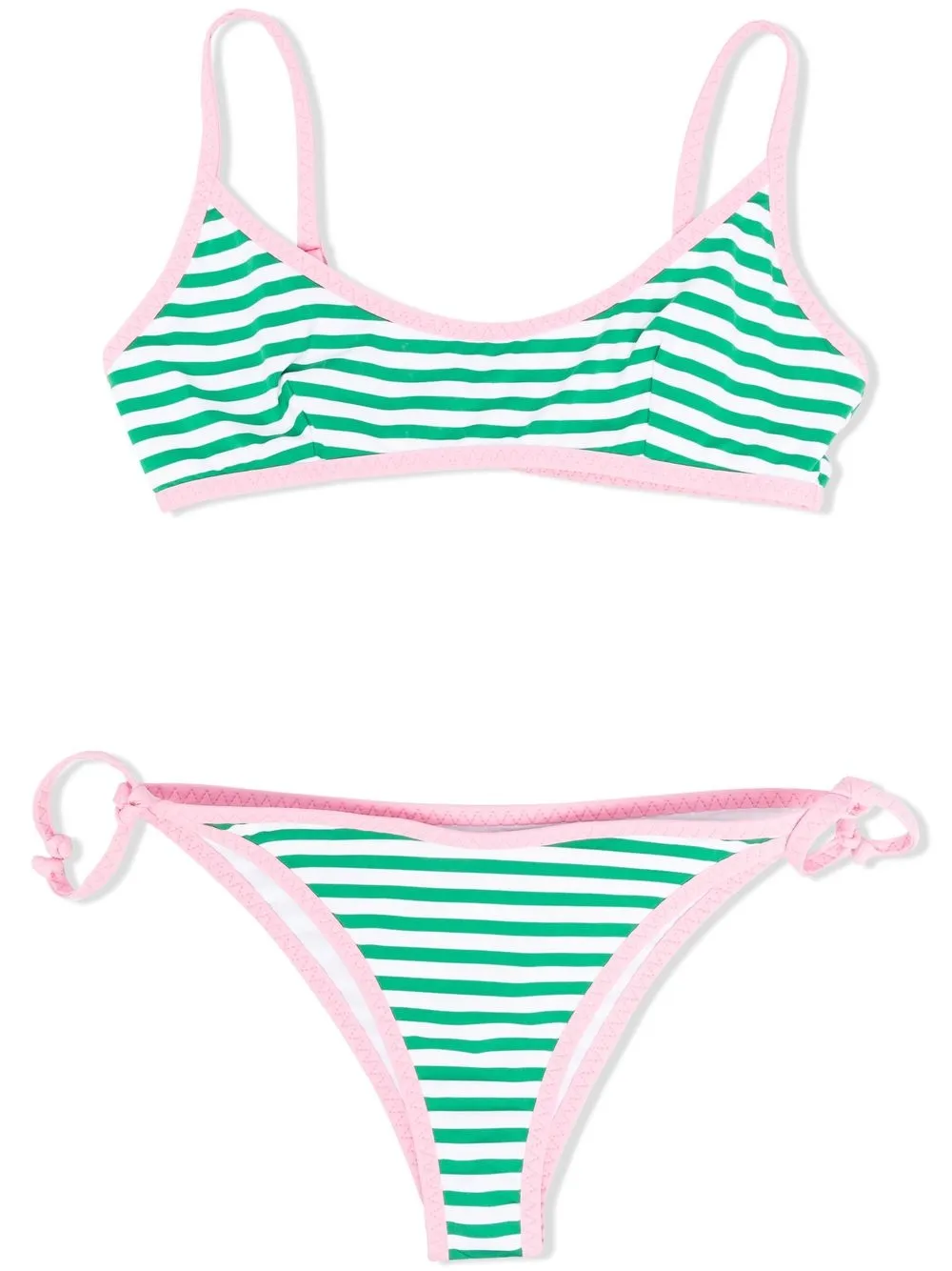 

MC2 Saint Barth Kids TEEN Jaiden striped bikini set - Green