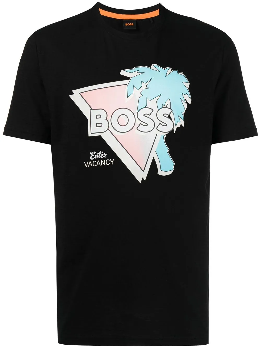 

BOSS playera con logo estampado - Negro