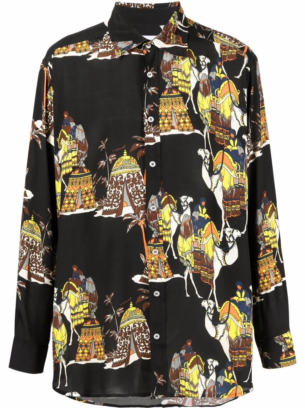 

Waxman Brothers camel-print shirt - Black