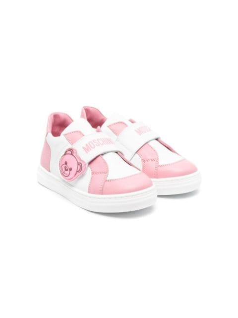 Moschino Kids two-tone leather sneakers