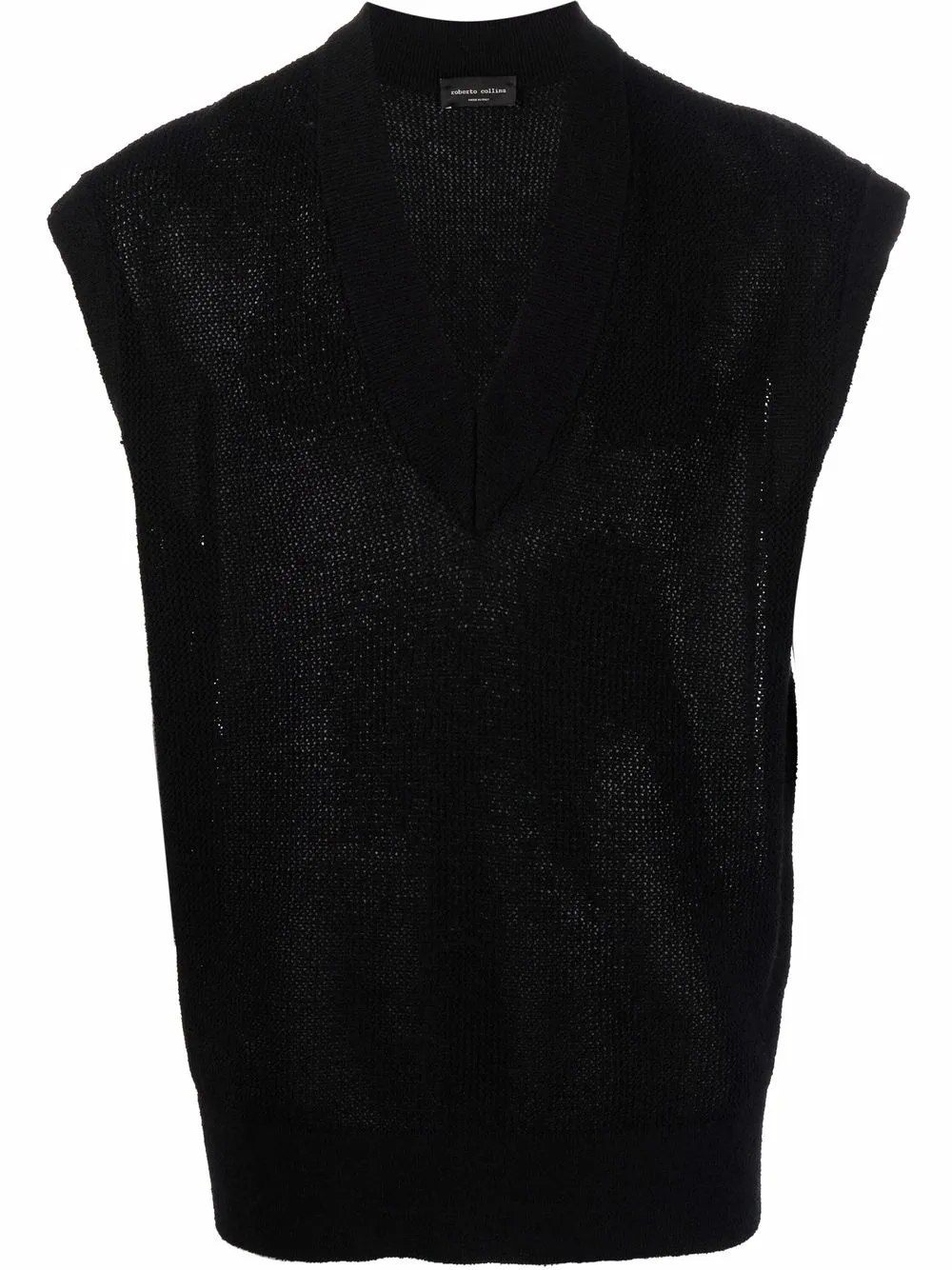 

Roberto Collina V-neck cotton-blend vest - Black