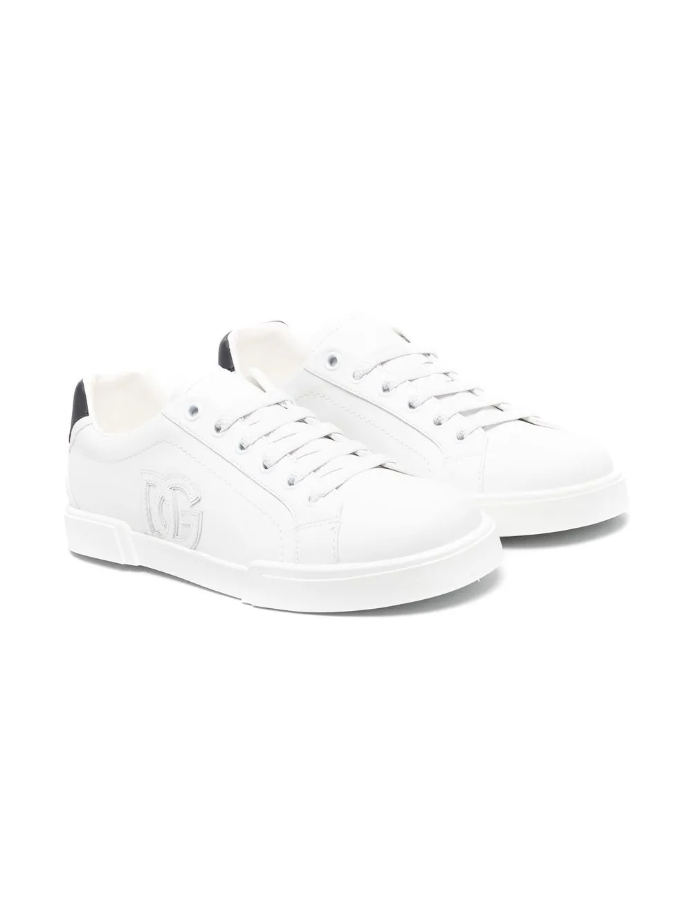 

Dolce & Gabbana Kids tenis con parche del logo - Blanco