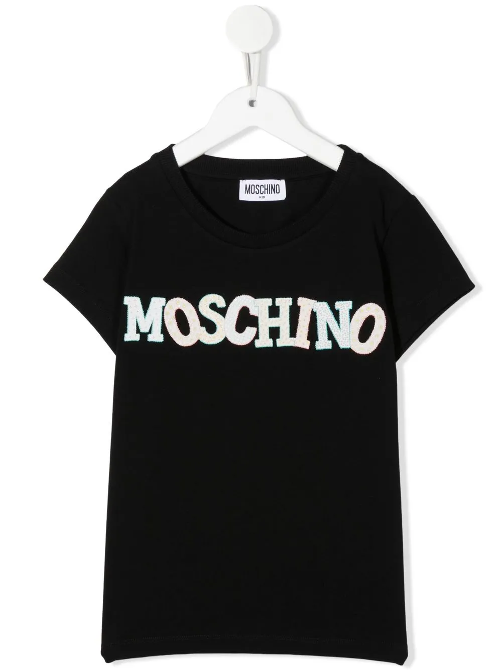 

Moschino Kids playera con logo estampado - Negro