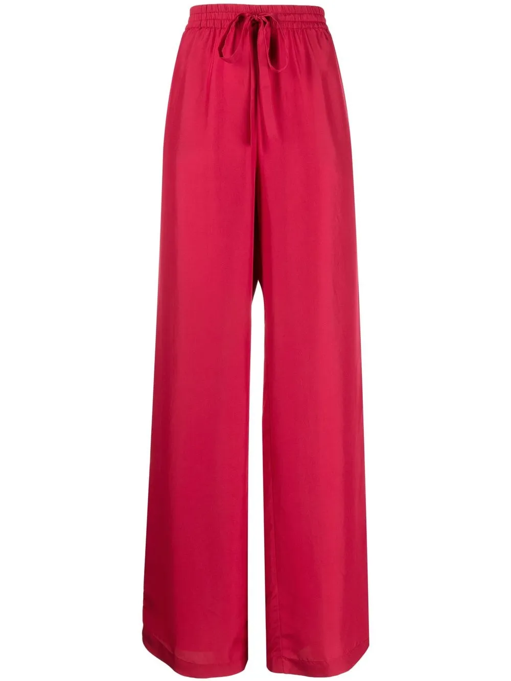 

Semicouture pantalones de seda anchos con cordones - Rojo